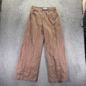 ReGeneration Celebrity Pink Pant Women 11 Brown Cotton Khakis Wide-Leg High-Rise